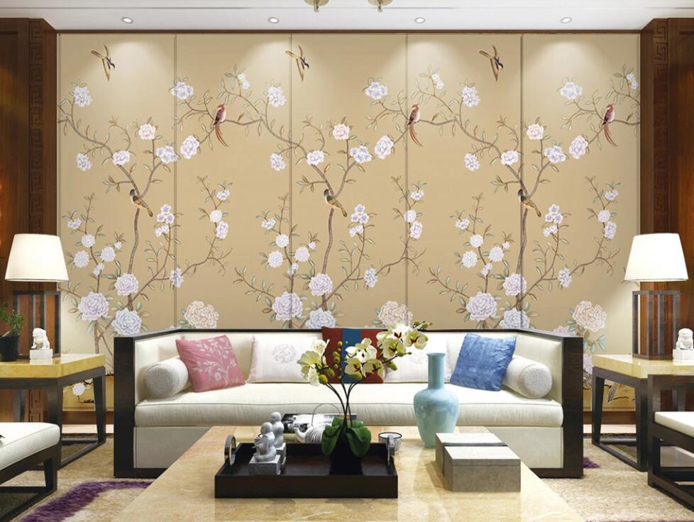 3D Classical White Flowers 1129 Wall Murals