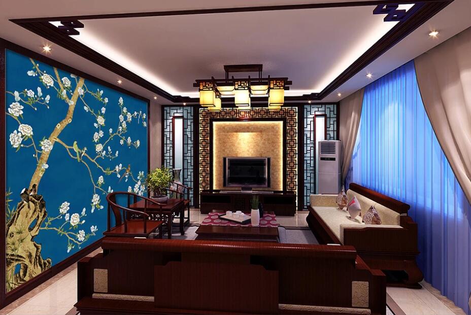 3D Night White Flowers 1140 Wall Murals