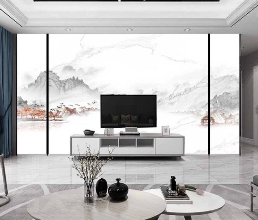 3D The Hazy Appearance Of The Mountains 1463 Wall Murals