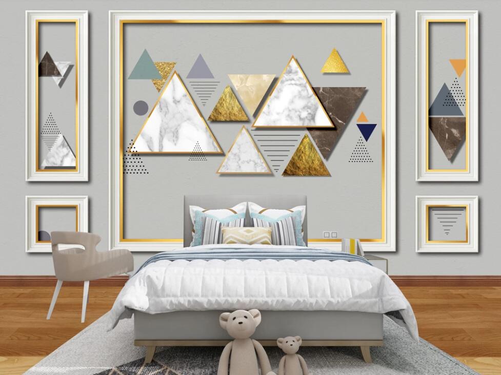 3D Triangles Of Different Sizes 1220 Wall Murals
