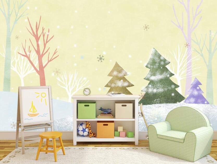 3D Three Color Pine Trees 1170 Wall Murals