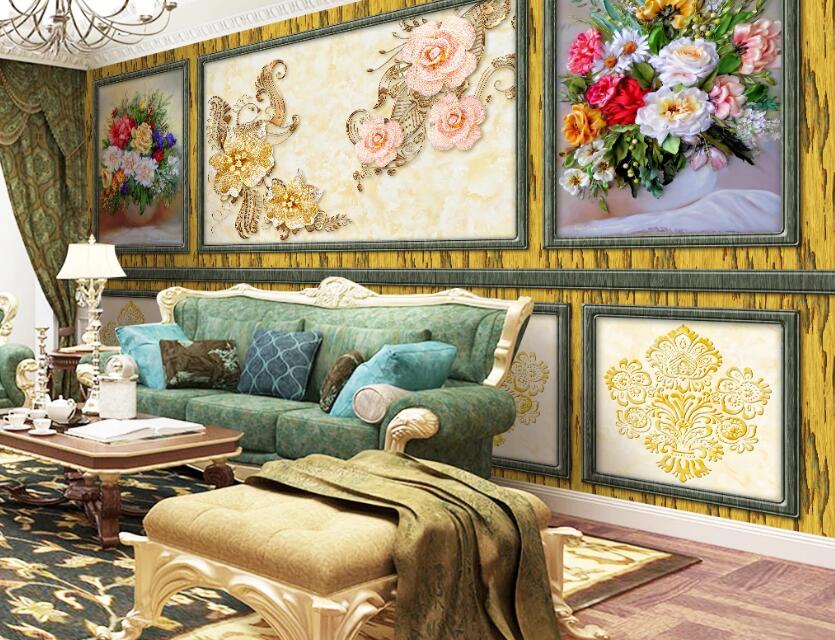 3D Four Kinds Of Rich Flowers 1179 Wall Murals