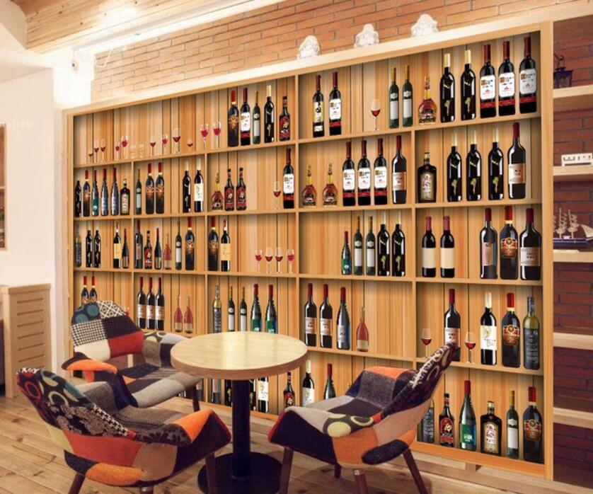 3D Premium Wine Cabinet 1812 Wall Murals