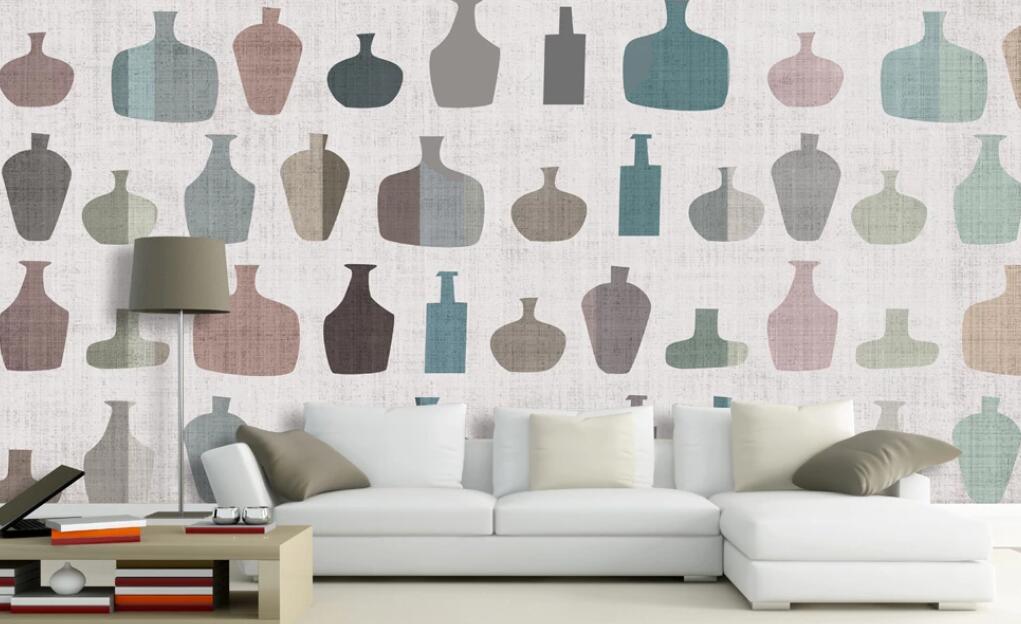 3D Morandi Bottle Arrangement 1864 Wall Murals