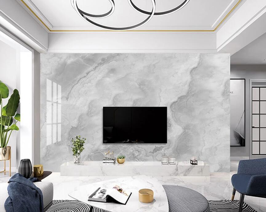 3D Layers Of Light Gray 1376 Wall Murals