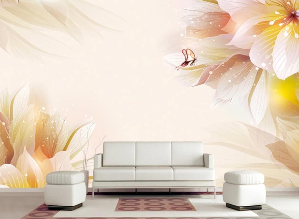 3D Blooming Orange Flowers 1790 Wall Murals
