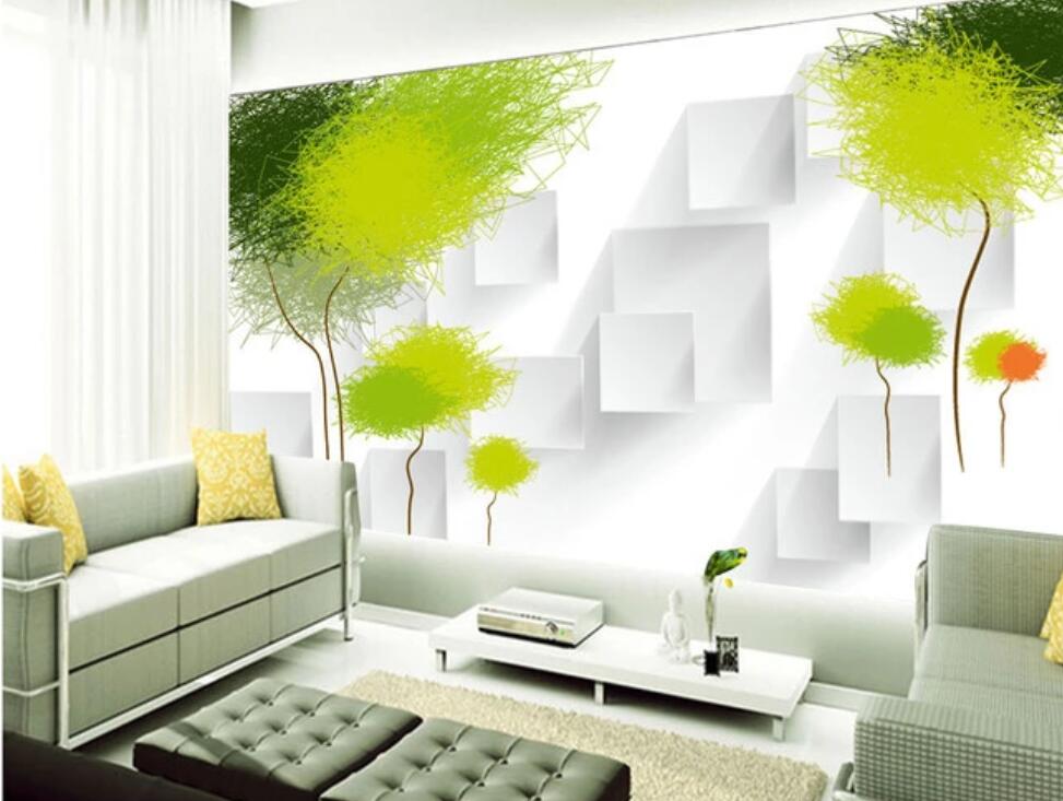 3D Dark Green And Light Green 1769 Wall Murals