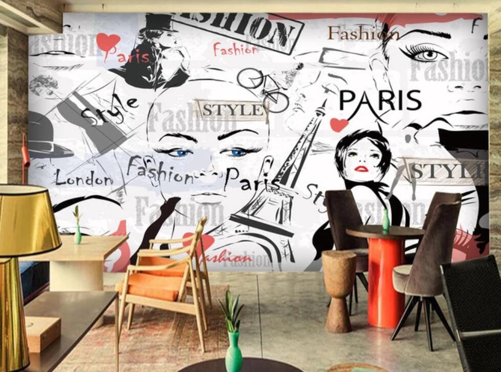 3D Fashion Paris 1817 Wall Murals