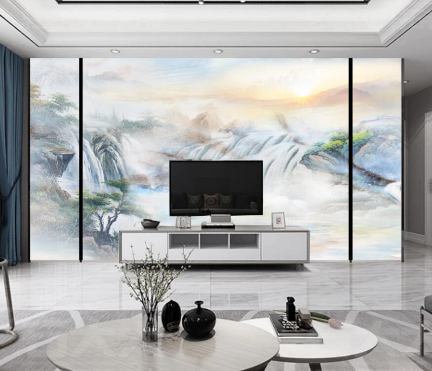 3D Beautiful Mountains Under The Sun 1364 Wall Murals