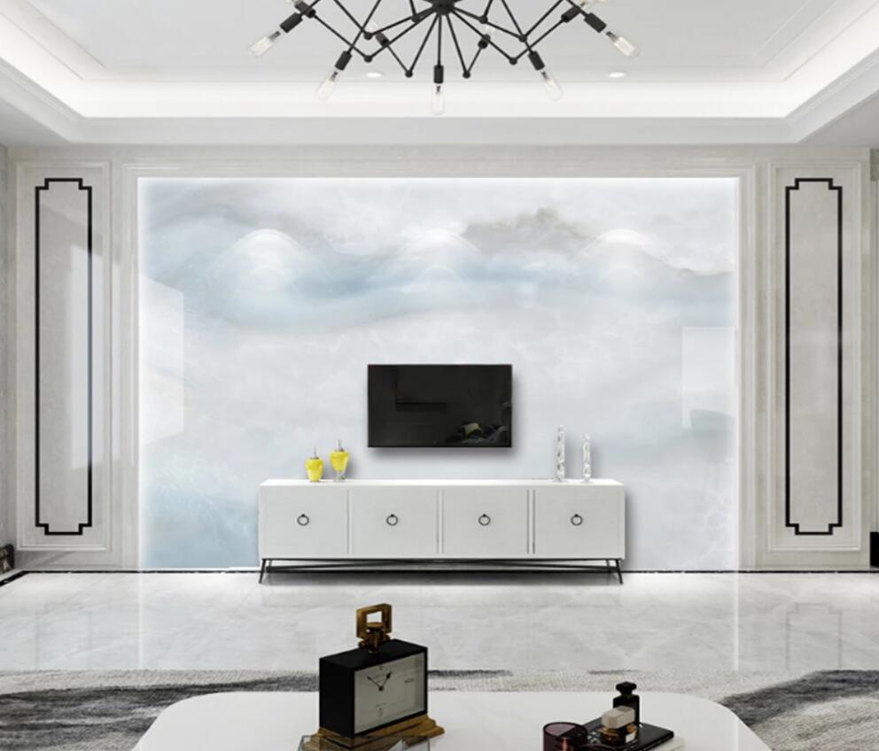 3D Foggy Light Blue Landscape 1335 Wall Murals