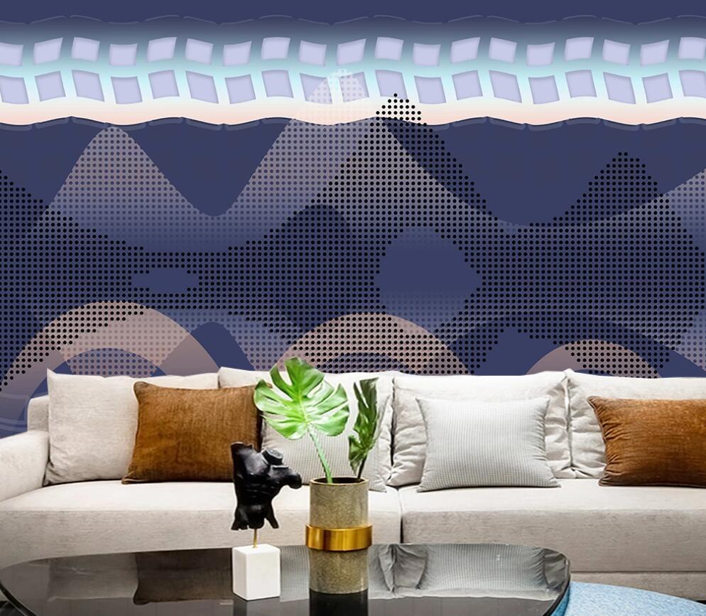 3D Blue Series Irregular Graphics 1337 Wall Murals