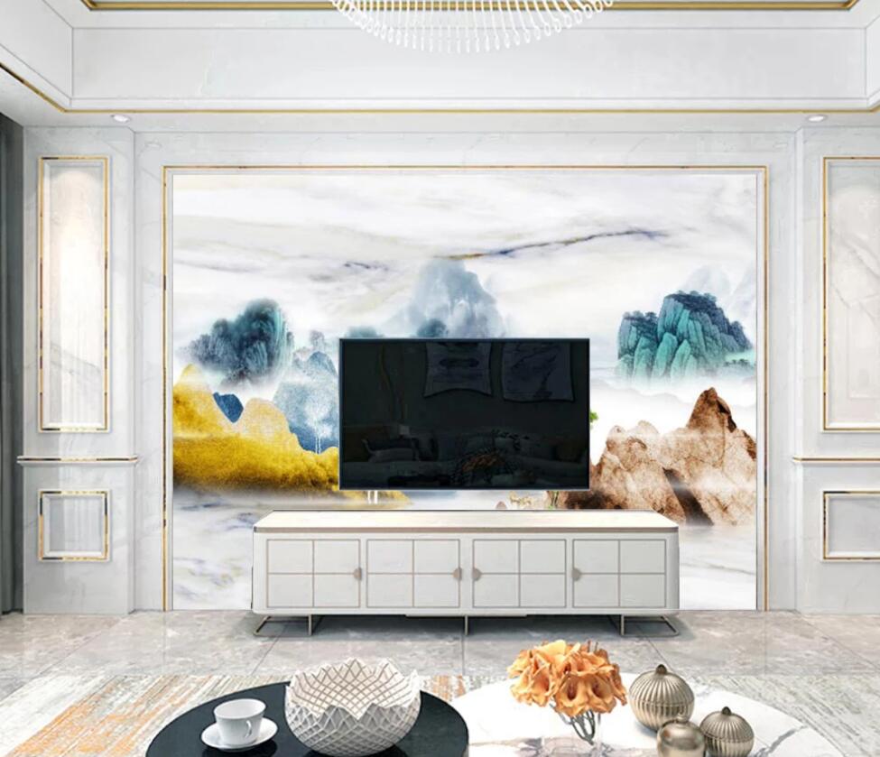 3D Mountains Of Different Colors 1322 Wall Murals