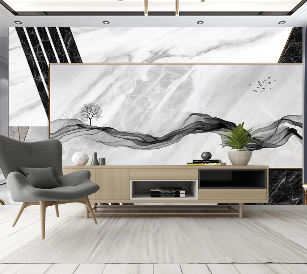 3D Stacked Geometric Ink Ribbon 1315 Wall Murals