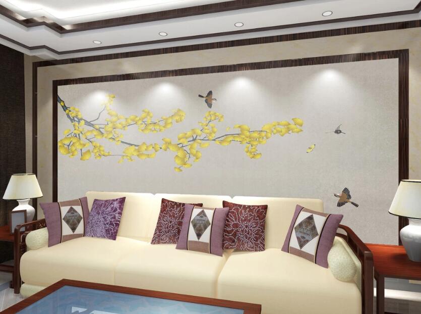 3D Bright Yellow Flowers 1866 Wall Murals