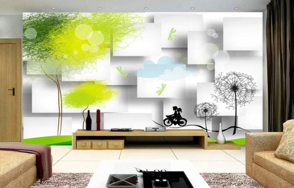 3D White Cascade And Green Trees 1798 Wall Murals