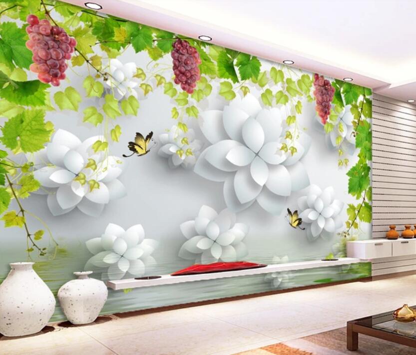 3D Purple Grape Bunch 1804 Wall Murals