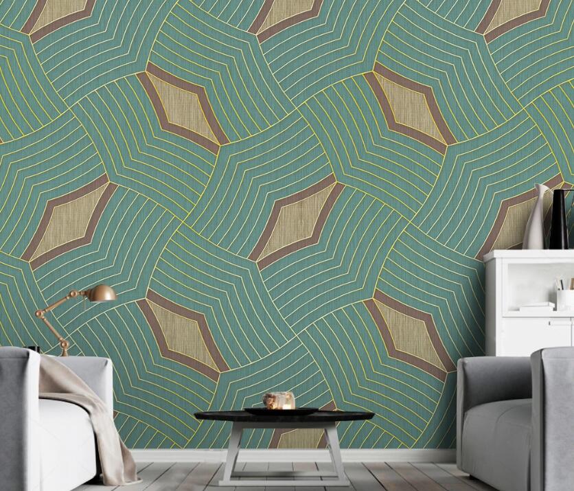 3D Color Arrangement Rhombus 1990 Wall Murals