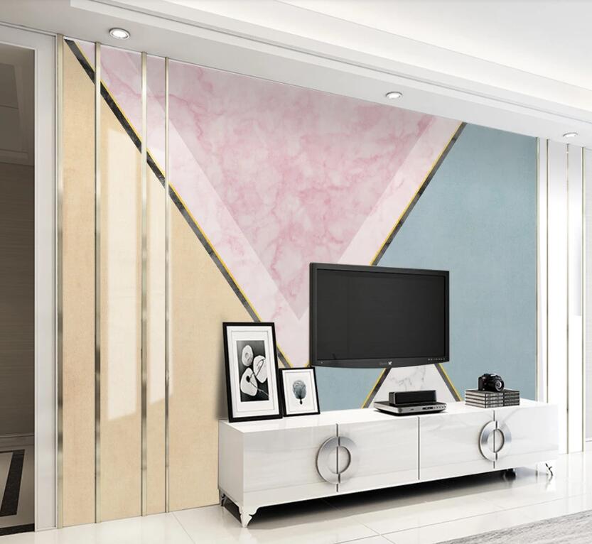 3D Three-color Triangle Relative 1970 Wall Murals