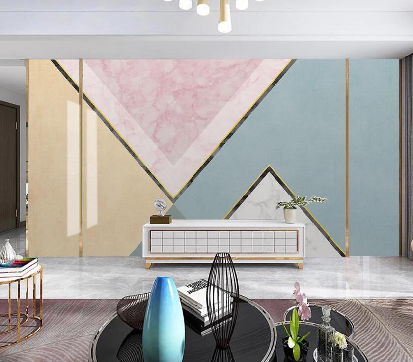 3D Three-color Triangle Relative 1970 Wall Murals