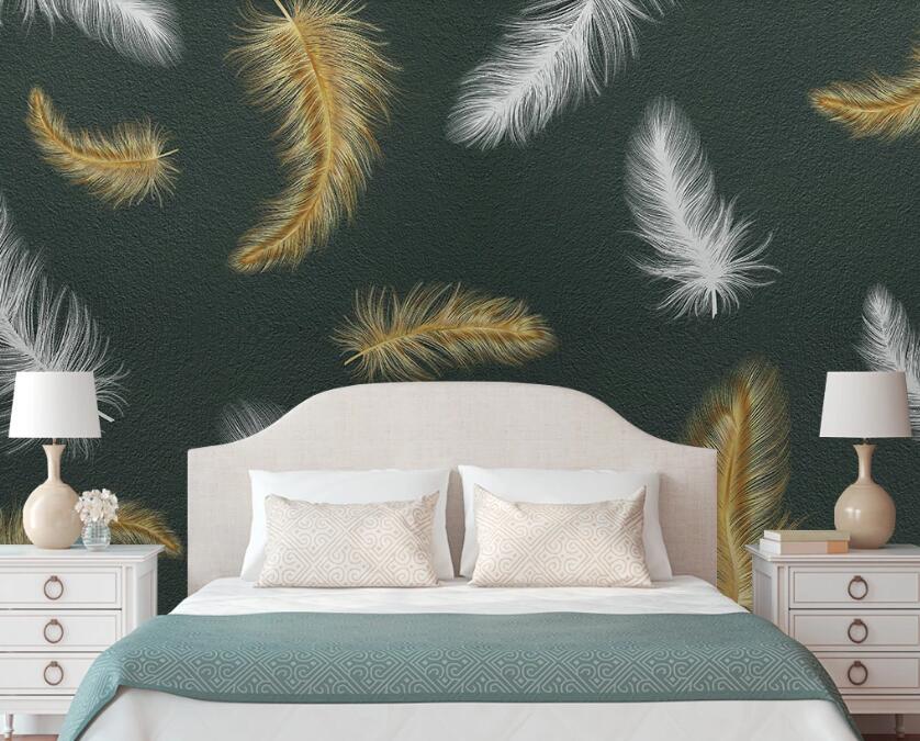 3D Two Kinds Of Charming Feathers 1963 Wall Murals