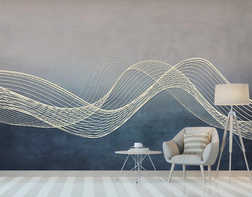 3D Yellow Lines 1955 Wall Murals