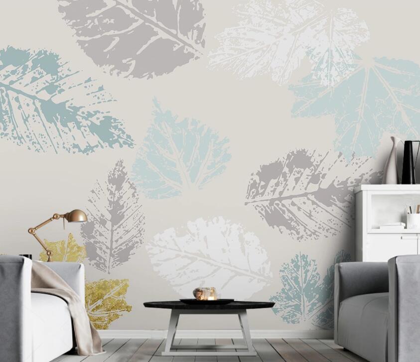 3D Leaves With Unclear Light Color 1933 Wall Murals