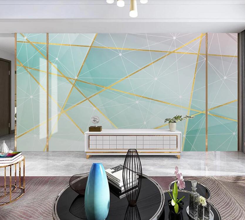 3D Vivid Light And Gold Thread Interlaced 1908 Wall Murals