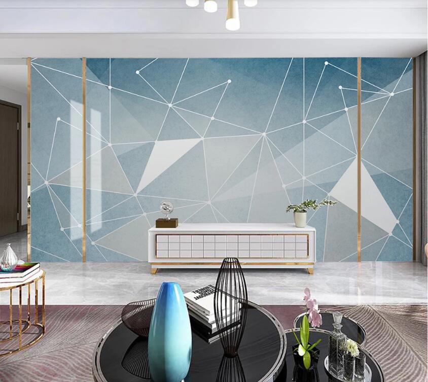 3D Blue Light Dot Connectionr 1904 Wall Murals
