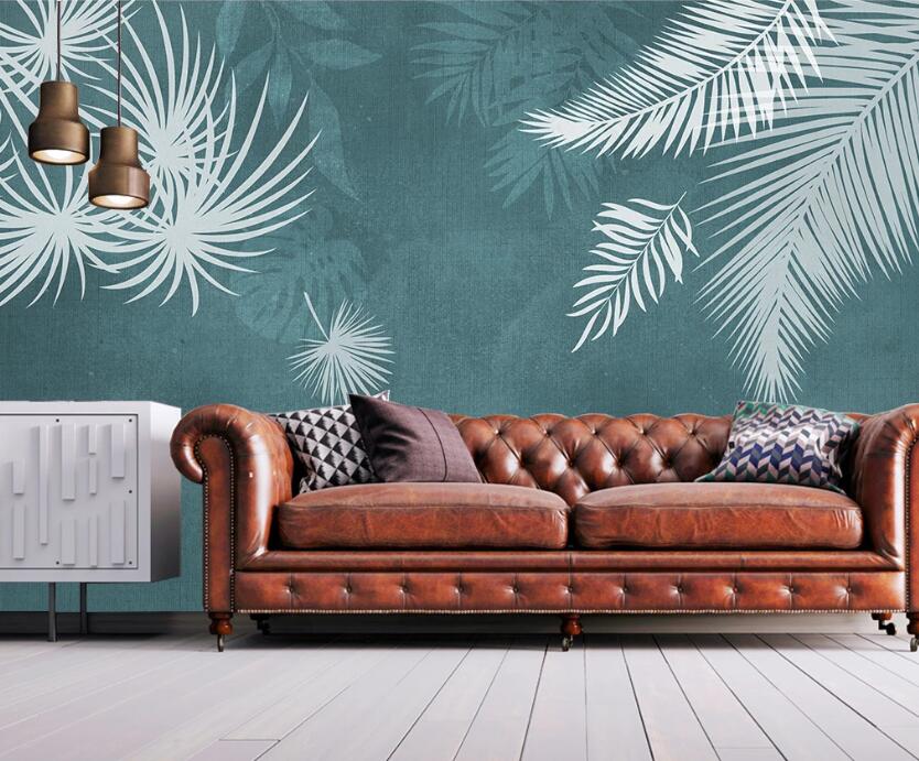 3D White Hard Leaves 2320 Wall Murals