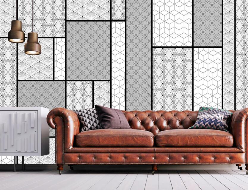 3D Gray Pattern Rectangle 2318 Wall Murals