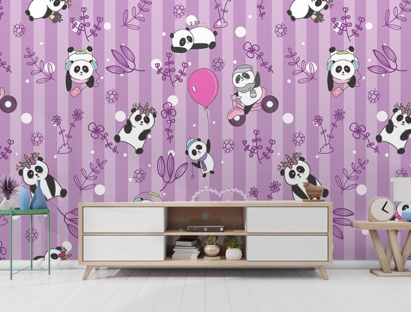 3D Cute Pandas 2314 Wall Murals