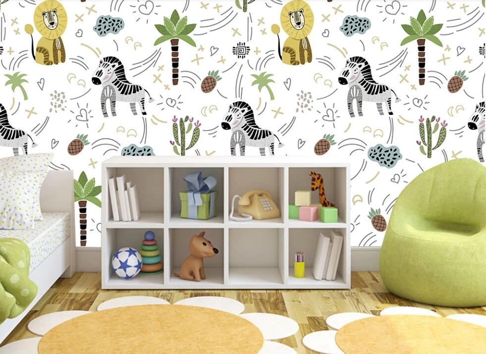 3D Lions And Horses 2277 Wall Murals