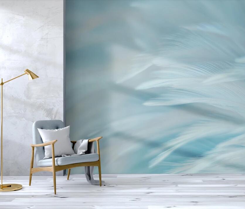 3D Tranquil Light Blue Bloom 2243 Wall Murals
