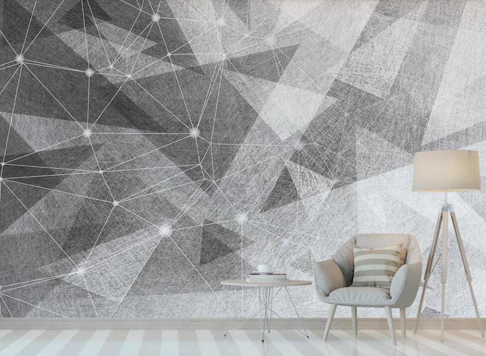 3D Gray Triangle Stack 2221 Wall Murals
