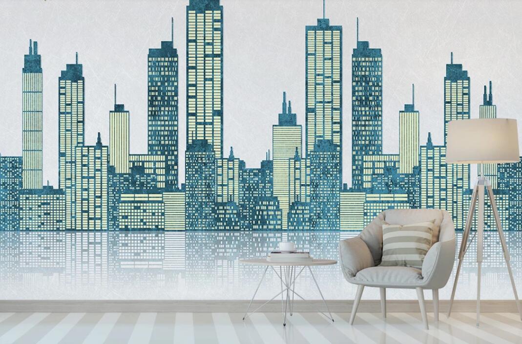 3D Beautiful Technology Buildings 2215 Wall Murals