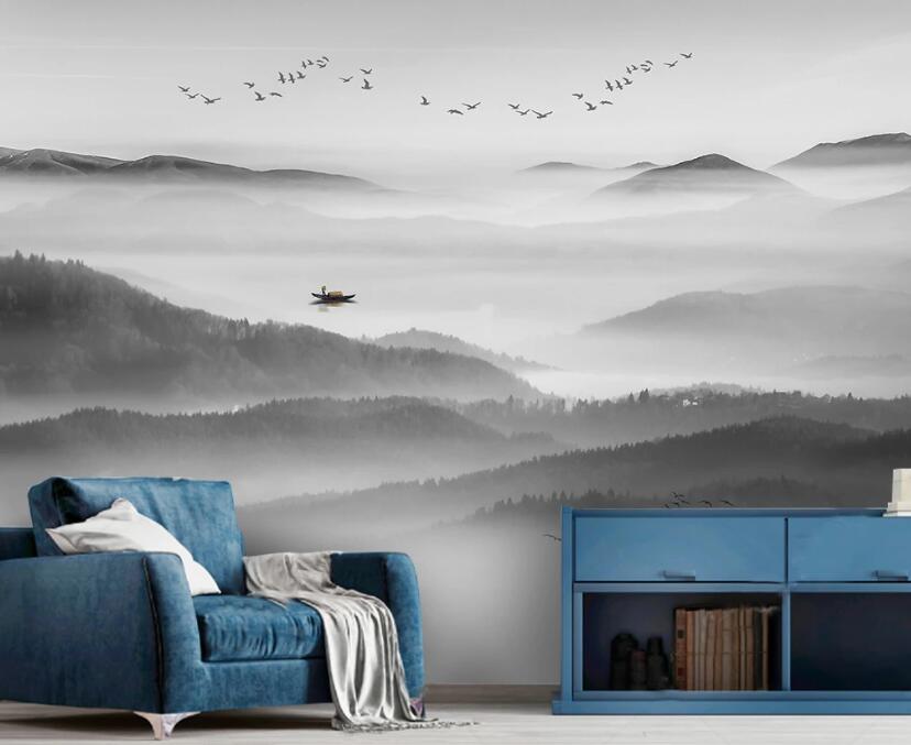 3D Black Winding Mountains 2207 Wall Murals