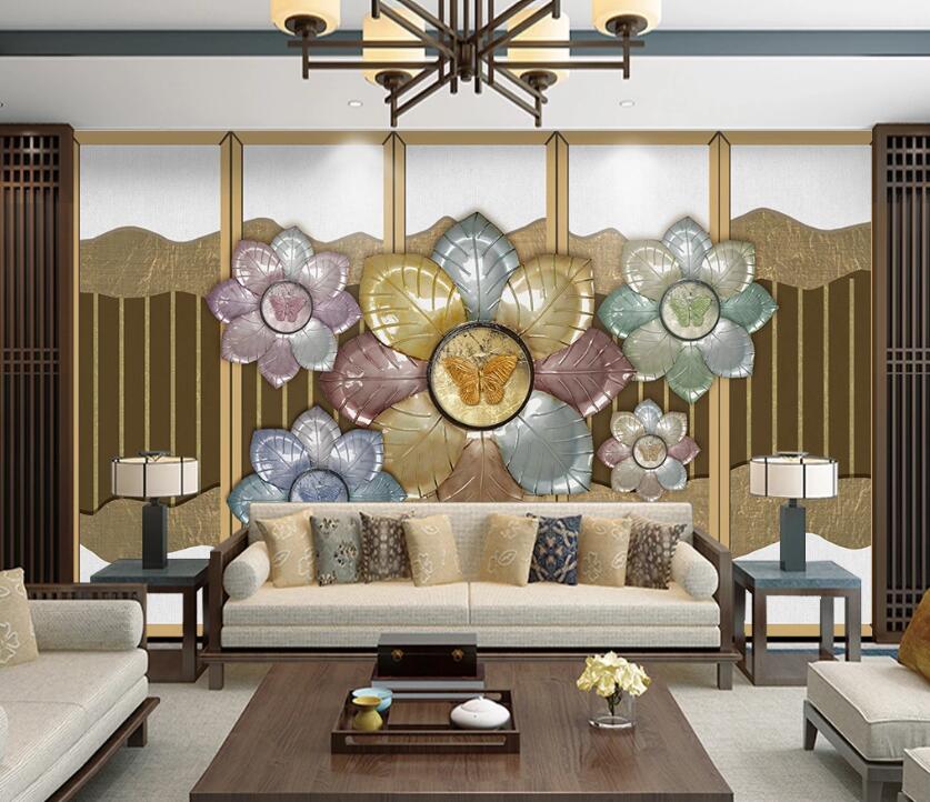 3D Colorful Shiny Flowers 2147 Wall Murals