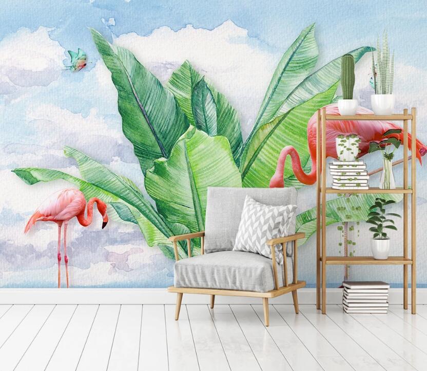 3D Broadleaf And The Flamingos 2143 Wall Murals