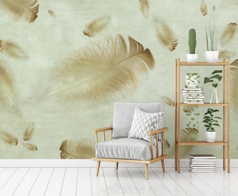 3D Delicate Brown Feathers 2131 Wall Murals