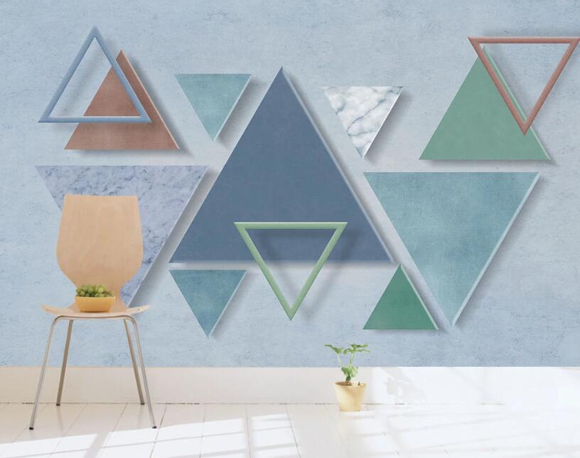 3D Comfortable Color Triangle 2096 Wall Murals