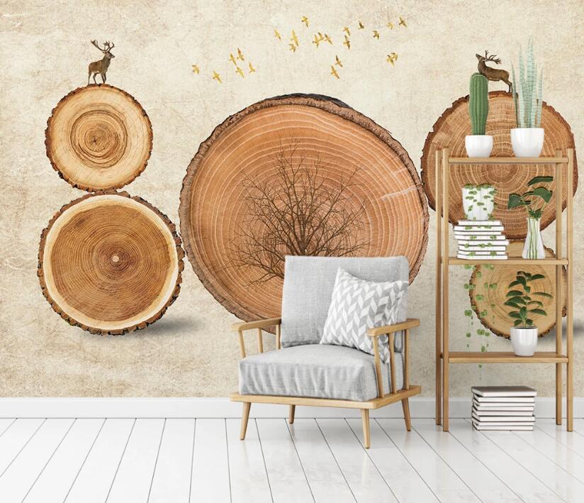 3D Creative Tree Stump Pattern 2094 Wall Murals