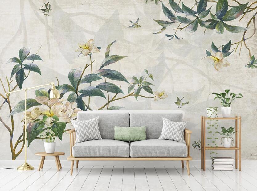 3D Elegant Yellow Flowers 2078 Wall Murals