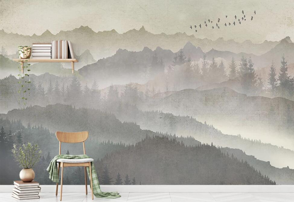 3D Grey Hazy Blooming 2011 Wall Murals