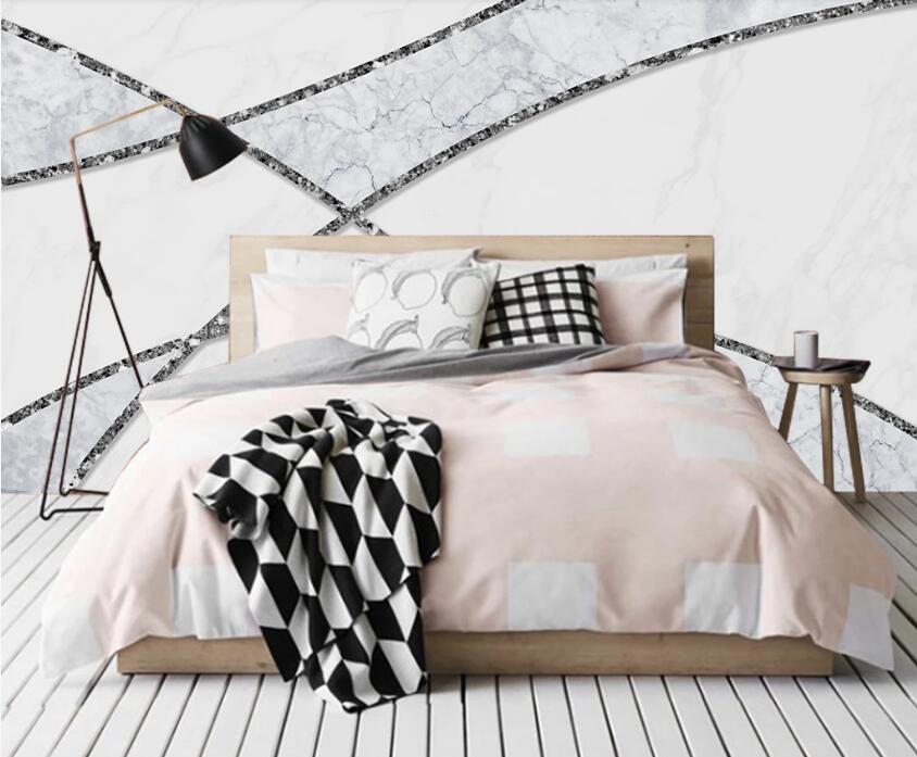 3D Black Marble Line Cutting 2055 Wall Murals