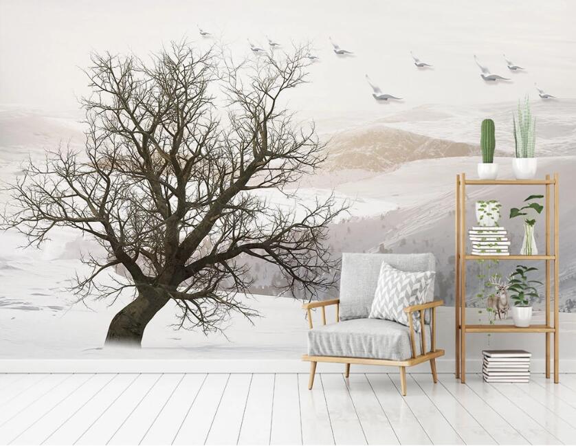 3D Black Dead Tree And Landscape 2043 Wall Murals
