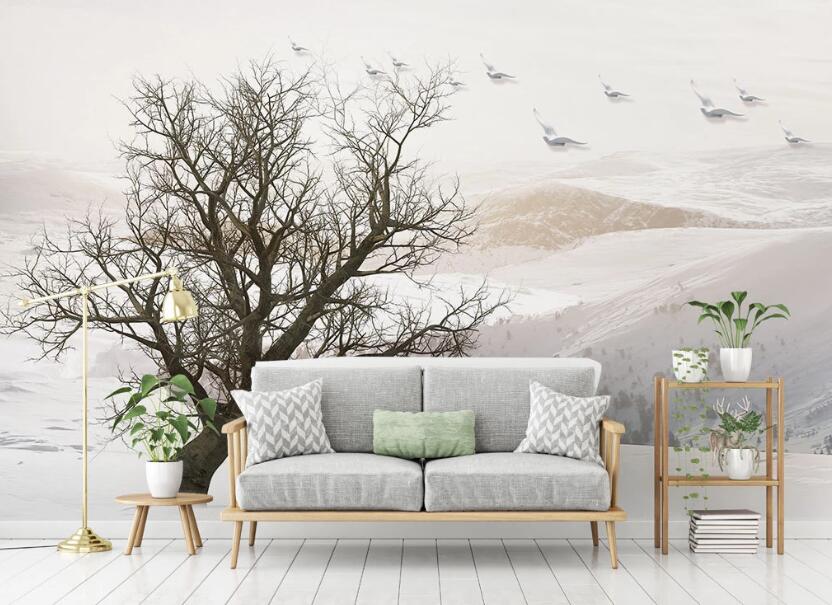 3D Black Dead Tree And Landscape 2043 Wall Murals