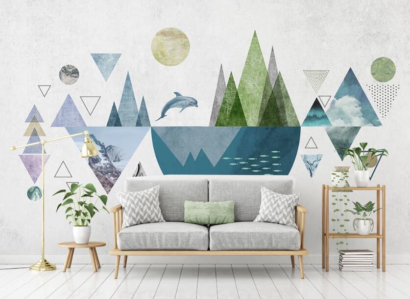 3D Geometric Colorful Pattern 2030 Wall Murals