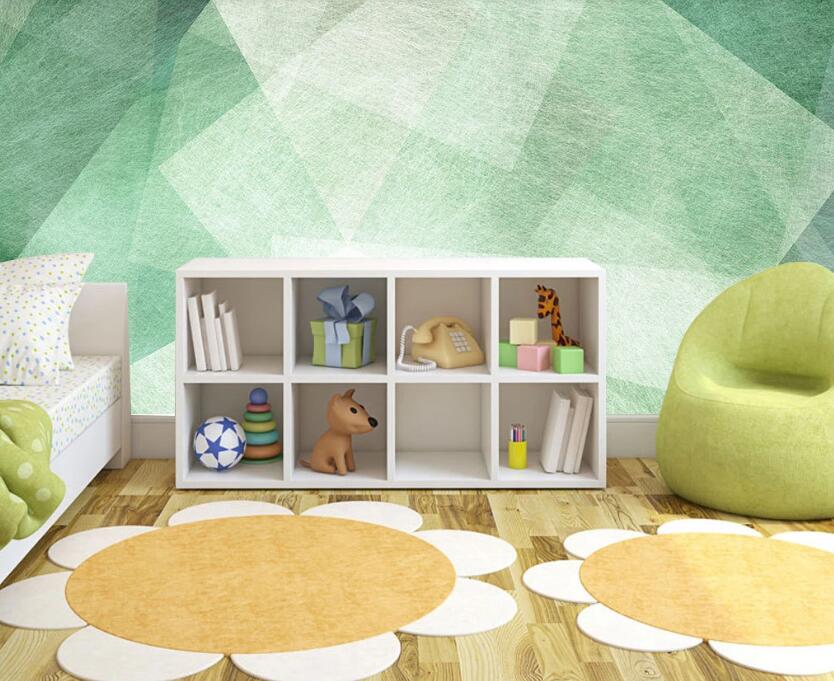 3D Interlacing Of Green Texture 2026 Wall Murals