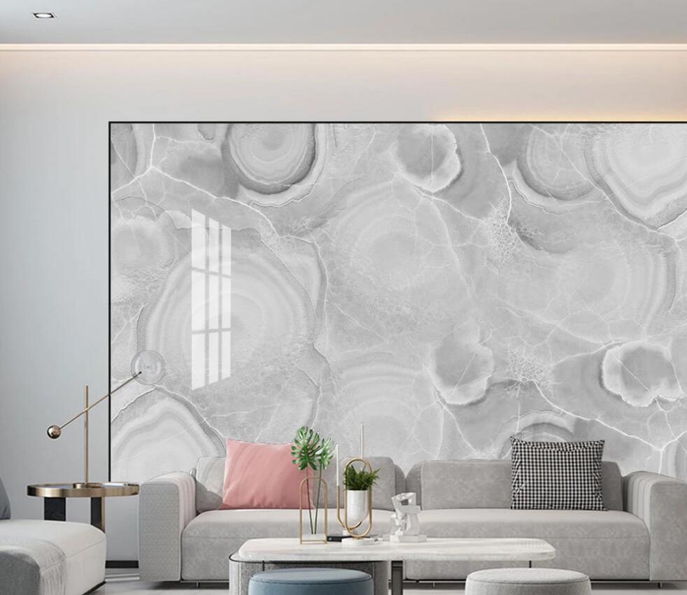 3D Gray Hazy Round 1245 Wall Murals