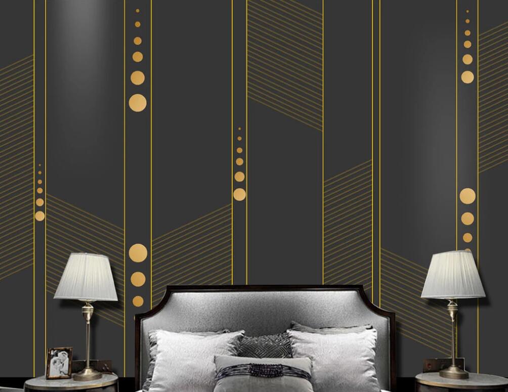 3D Golden Feathers And Round Arrangement 1288 Wall Murals